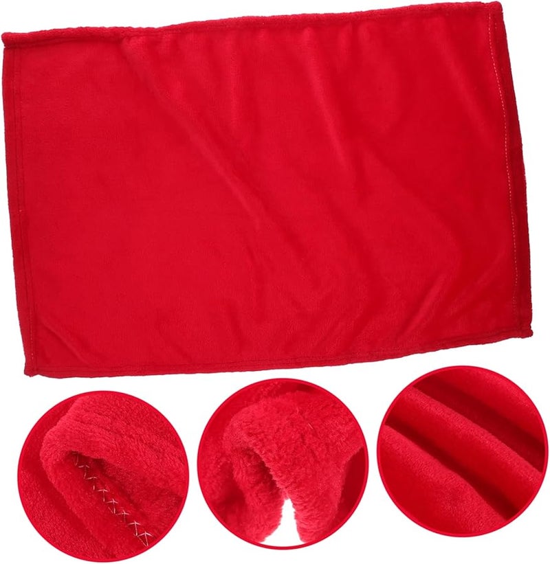 Red Flannel Fleece Pet Blanket Cozy Lightweight for Dog Cat Comfort Warmth 65X43CM - Image 5